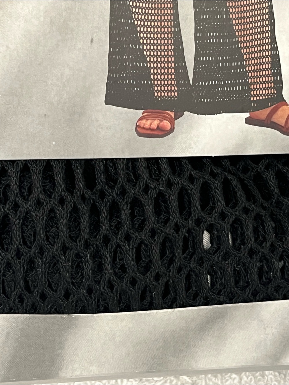 Black crochet beach pants/ swim coverups/ wide leg, elastic waist. XL. NWT - Picture 6 of 7